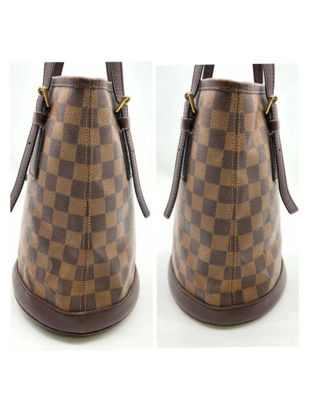Authentic Louis Vuitton Marais Damier Ebene Bucket Tote Bag with Pochette - Picture 4 of 16